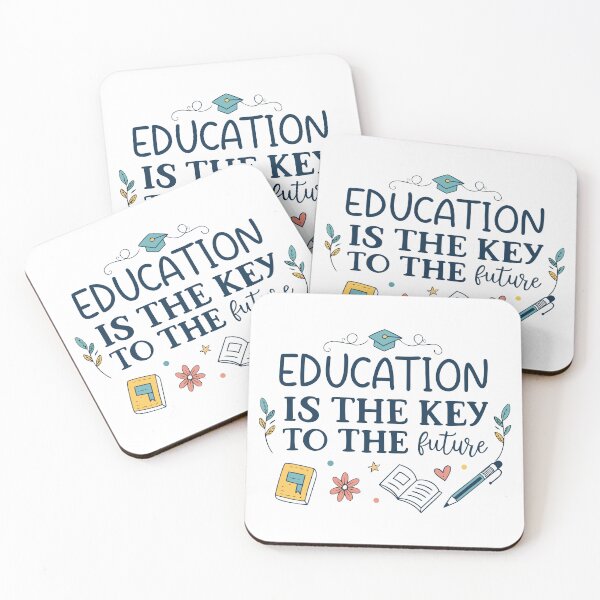 Item preview, Education Is the Key to the Future – Inspirational Quote Typography Design designed and sold by VividOrganica.