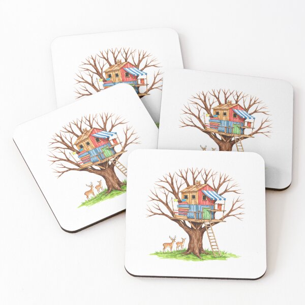 Item preview, Watercolor Treehouse with Forest Animals designed and sold by TeeARTHY.