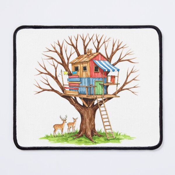 Item preview, Watercolor Treehouse with Forest Animals designed and sold by TeeARTHY.