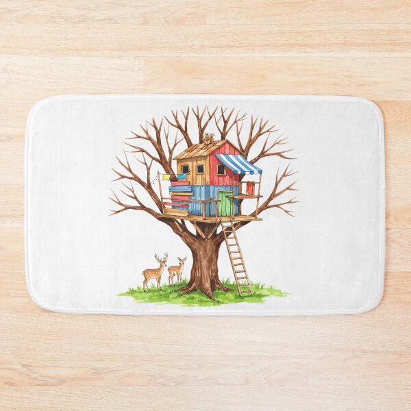 Item preview, Watercolor Treehouse with Forest Animals designed and sold by TeeARTHY.