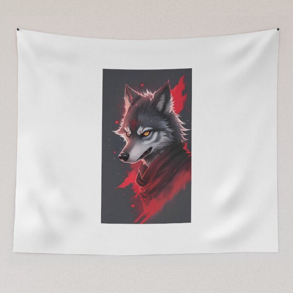 Artikelvorschau, Wütende rote Wolf-Fantasiekunst entworfen und verkauft von Happyfreedom.