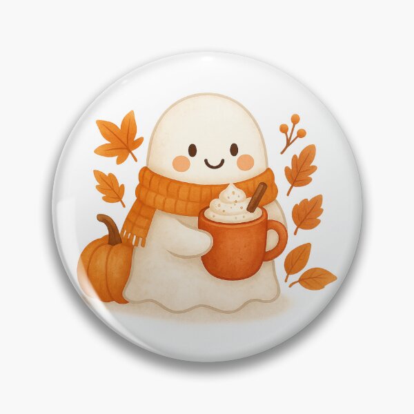 Artikelvorschau, Cozy Ghost Latte – Süßes Herbst-Halloween-Design entworfen und verkauft von EverydayPixel.