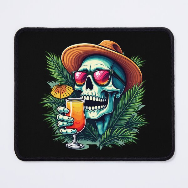 Item preview, Tropical Skull - Cool skull with cocktail and sunglasses designed and sold by Hans-Design.