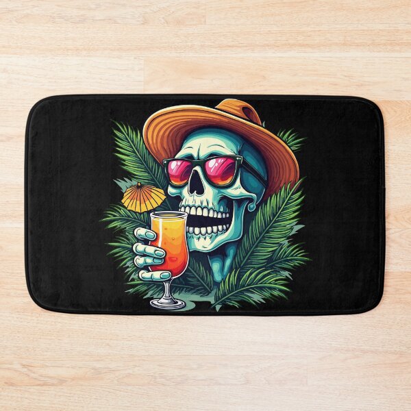 Item preview, Tropical Skull - Cool skull with cocktail and sunglasses designed and sold by Hans-Design.
