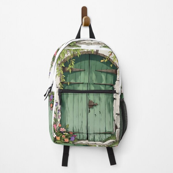 Item preview, Rustic Green Cottage Door with Flowers designed and sold by Sandy's Cheeky Studio.
