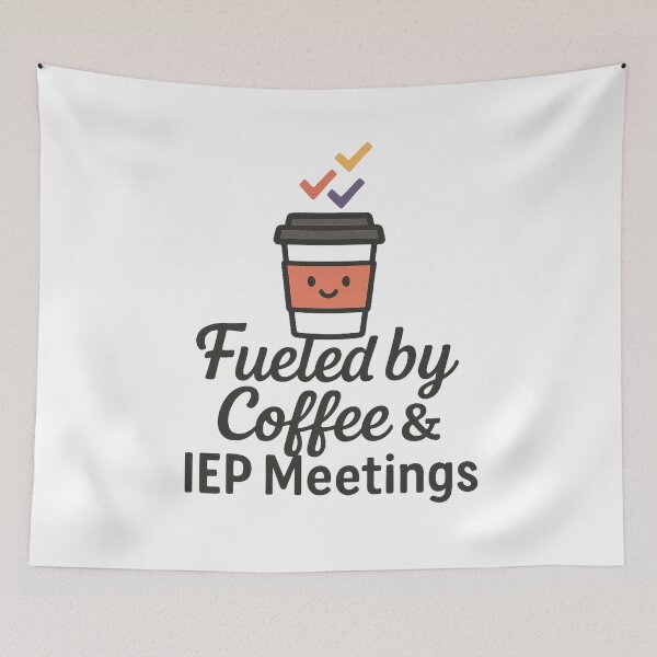 Item preview, Fueled by Coffee & IEP Meetings – Funny Special Needs Mom Teacher Design designed and sold by MomParentADHD.