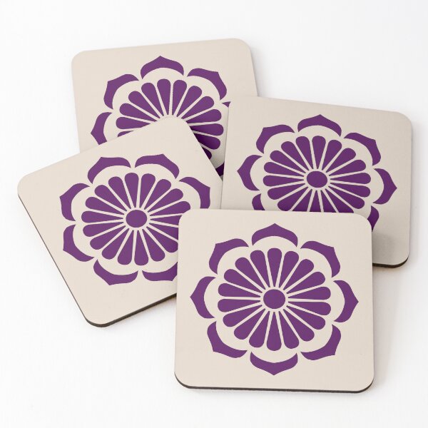 Item preview, Minimalist Kikkou Flower Kamon Purple designed and sold by urrin DESIGN.