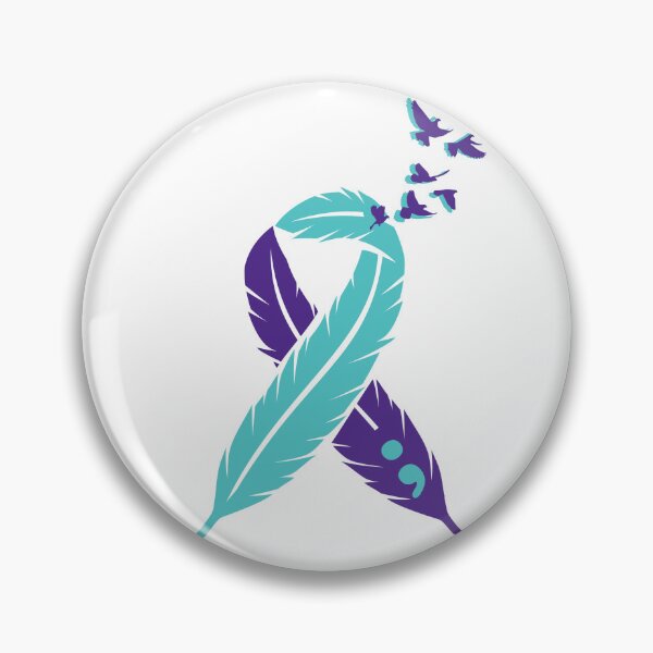 Item preview, Suicide Awareness Ribbon birds and semicolon  designed and sold by Gwatson81.