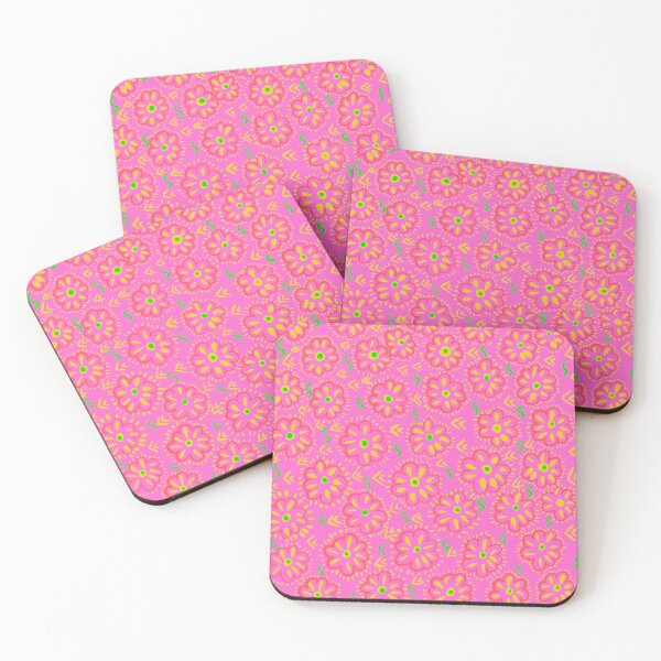 Item preview, Retro pink Abstract Flower Pattern | Cute flowers pattern design  designed and sold by Swati's Digital Den.