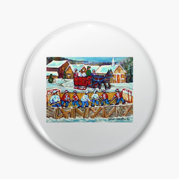 Item preview, Winter Scene Outdoor Rink Sleigh Ride Through Quebec Village Canadian Snow Scene designed and sold by abe-lingram.