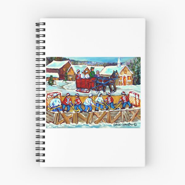 Item preview, Winter Scene Outdoor Rink Sleigh Ride Through Quebec Village Canadian Snow Scene designed and sold by abe-lingram.