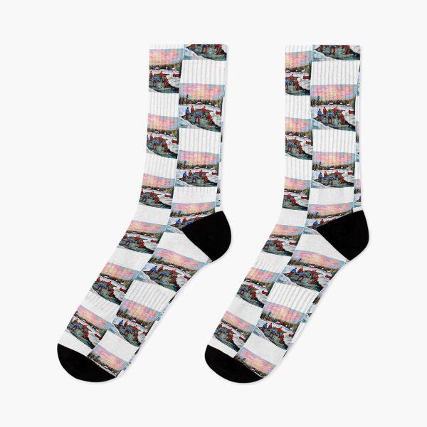 Item preview, Pond Hockey With Pink Sky designed and sold by abe-lingram.