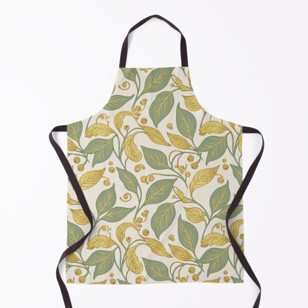 Item preview, Elegant Green and Gold Leaf Seamless Pattern – Botanical Design on Cream Background designed and sold by HolmeProud.