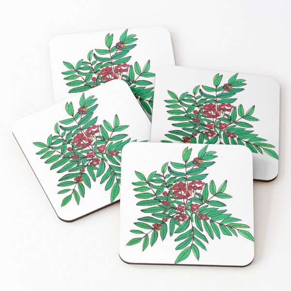 Item preview, Rowan Leaves & Berries Acrylic Watercolor Art designed and sold by The Eva Creation .