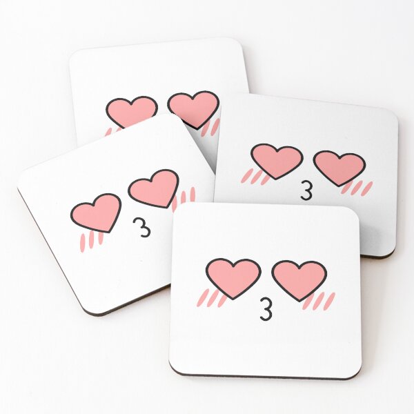 Item preview, Cute kawaii blushing kiss mouth heart eyes face designed and sold by BlushyPrint.