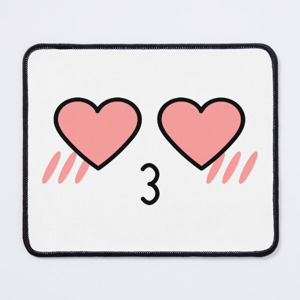 Item preview, Cute kawaii blushing kiss mouth heart eyes face designed and sold by BlushyPrint.