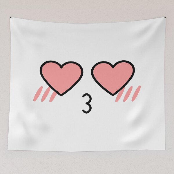 Item preview, Cute kawaii blushing kiss mouth heart eyes face designed and sold by BlushyPrint.