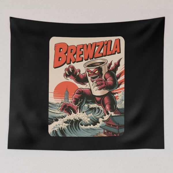 Item preview, Brewzila – Coffee Monster Rising designed and sold by SidTastic .
