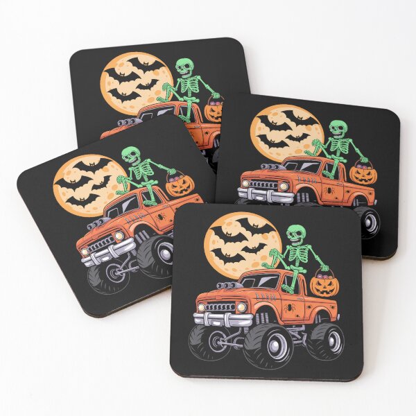 Item preview, Halloween Skeleton Riding Monster Truck designed and sold by Turbotine.