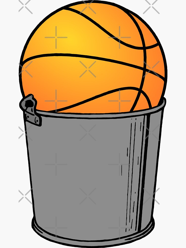 "Basketball Walking Bucket" Sticker by tdjeff02 Redbubble
