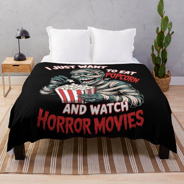 Item preview, I Just Want To Eat Popcorn And Watch Horror Movies Halloween designed and sold by Turbotine.