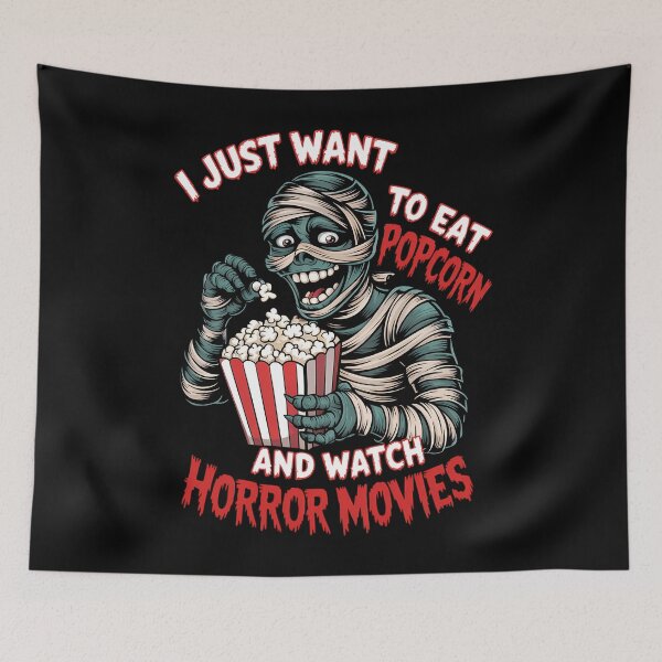 Item preview, I Just Want To Eat Popcorn And Watch Horror Movies Halloween designed and sold by Turbotine.