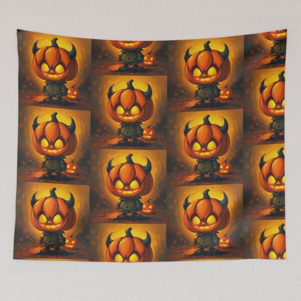 Item preview, Halloween Cute Pumpkin child character art illustration kawaii trick or treat designed and sold by Vintage Designs +.