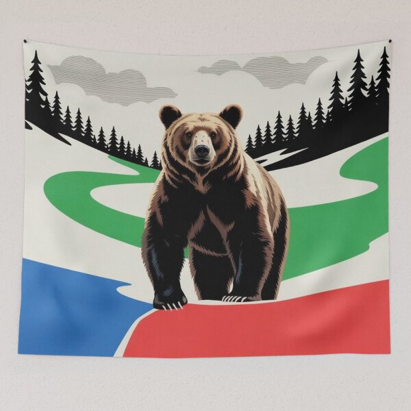 Item preview, Lifestyle Hub: Brown Bear on Rocky Outcropping Wildlife Art designed and sold by M&M Lifestyle Hub.