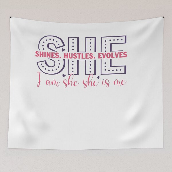 Item preview, she shines hustle eveloves i'm she she is me designed and sold by artcultreone.