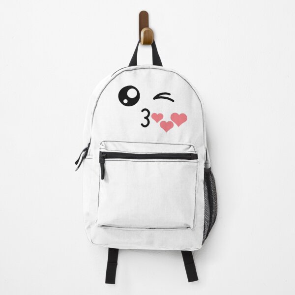Item preview, Cute kawaii winky kiss mouth hearts face designed and sold by BlushyPrint.
