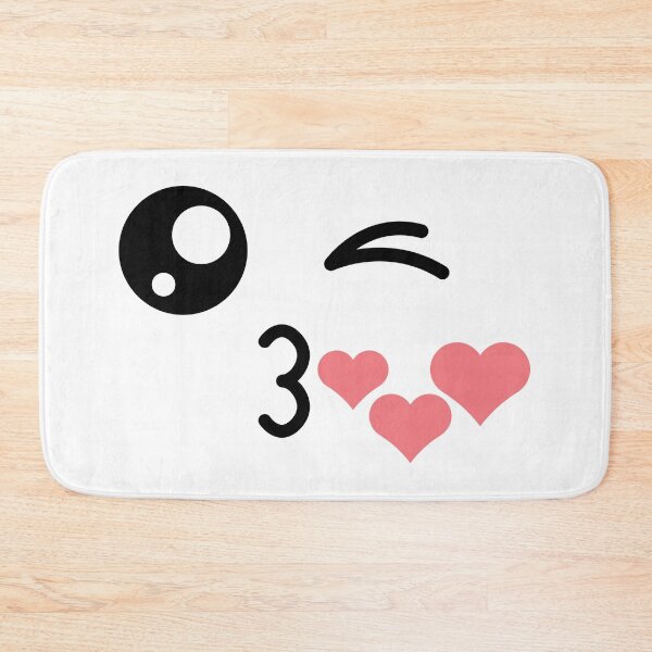 Item preview, Cute kawaii winky kiss mouth hearts face designed and sold by BlushyPrint.