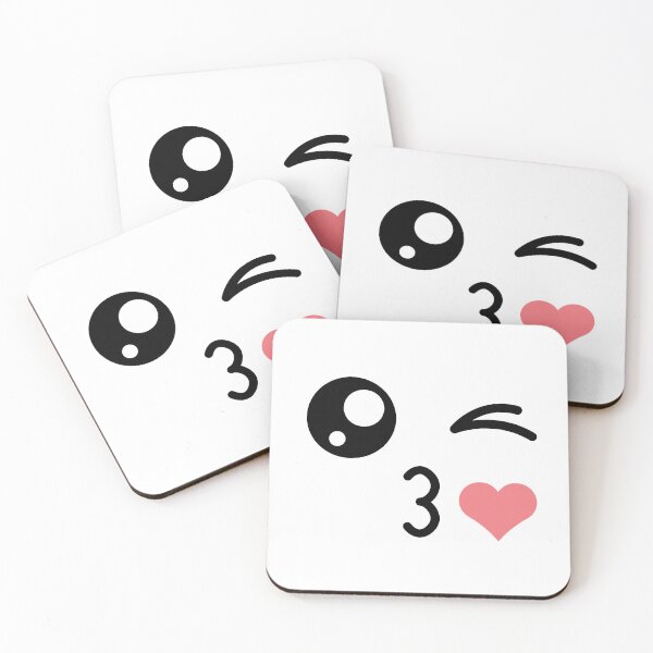 Item preview, Cute kawaii winky kiss mouth heart face  designed and sold by BlushyPrint.