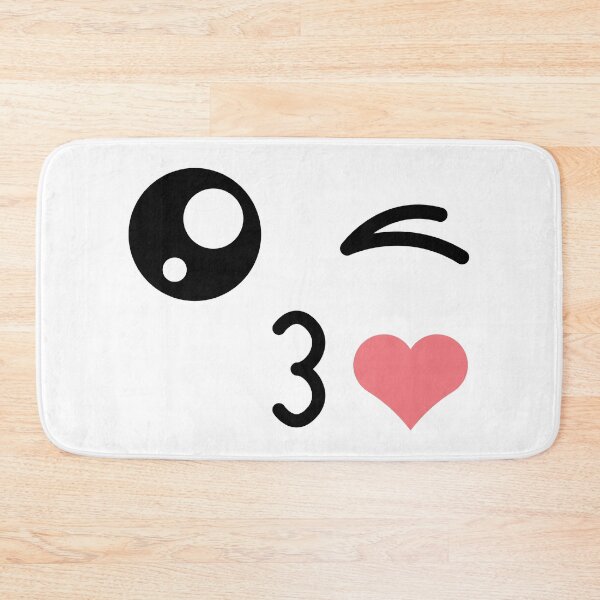 Item preview, Cute kawaii winky kiss mouth heart face  designed and sold by BlushyPrint.