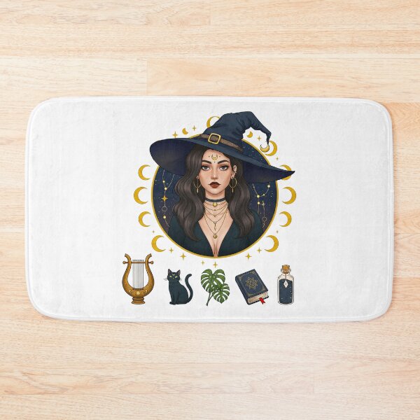 Item preview, Witch with Black Cat Magical designed and sold by TeeARTHY.