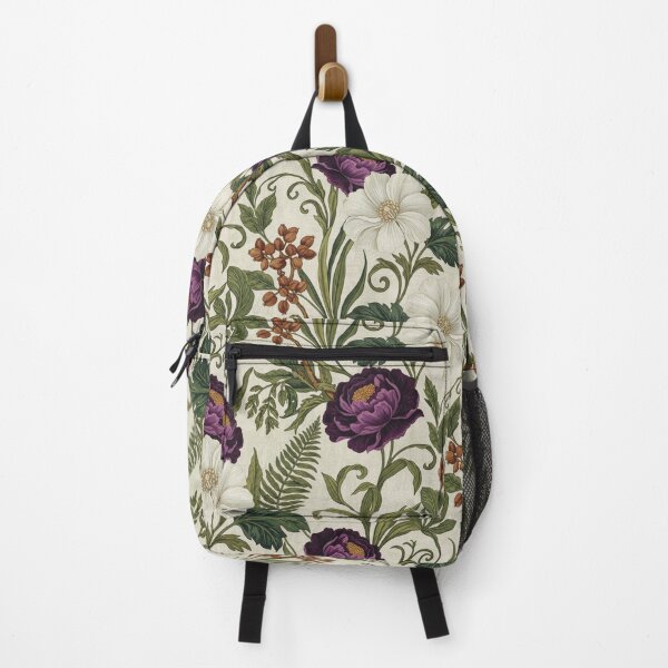 Item preview, Elegant Purple and White Floral Seamless Pattern – Classic Botanical Design on Beige designed and sold by HolmeProud.