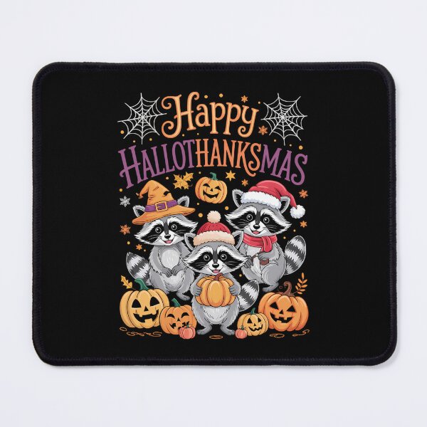 Item preview, Happy HalloThanksMas Racoon Halloween Thanksgiving Christmas designed and sold by Turbotine.