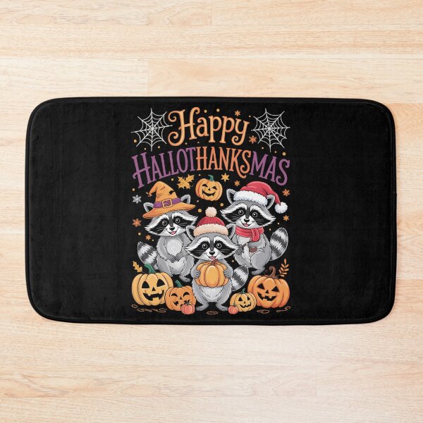 Item preview, Happy HalloThanksMas Racoon Halloween Thanksgiving Christmas designed and sold by Turbotine.