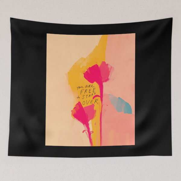 Item preview, You Are Free To Start Over - Inspirational Quote And Abstract Floral Art By Morgan Harper Nichols Cl	 designed and sold by wewdbbcl36.