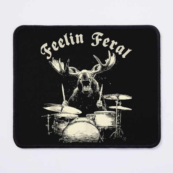 Item preview, Feelin Feral For Vintage Cute Moose Playing Drums Funny Music Animal Drummer designed and sold by EganPace.