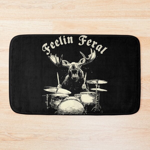 Item preview, Feelin Feral For Vintage Cute Moose Playing Drums Funny Music Animal Drummer designed and sold by EganPace.