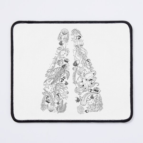 Item preview, Scuba diving fins marine life in black designed and sold by AnnaDziurko.