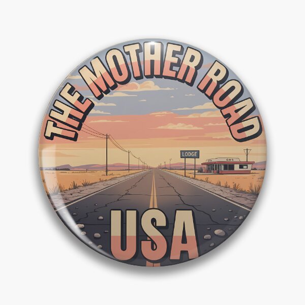 Artikelvorschau, Der Mother Road Retro Roadtrip Sticker entworfen und verkauft von Horizon Tales.