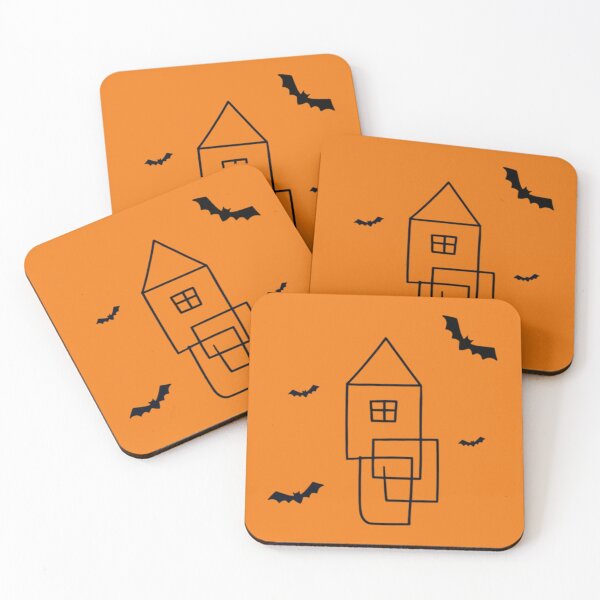 Item preview, Minimal Haunted House with Bats – Cute Spooky Halloween designed and sold by SamartkitDesign.