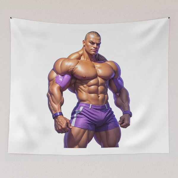 Item preview, Muscle Overdrive: Hyper-Stylized Strength Icon in Purple Powerwear designed and sold by ForeverPrintsOK.