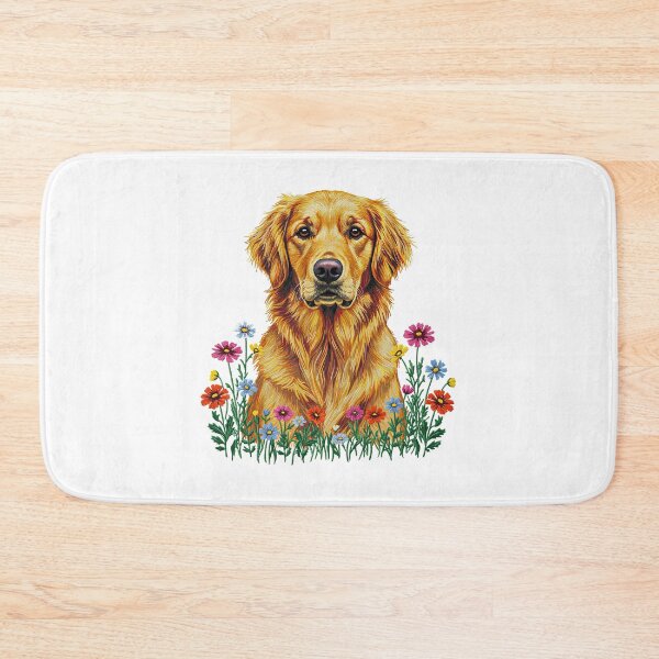 Item preview,  Golden Retriever with Wildflowers designed and sold by TeeARTHY.