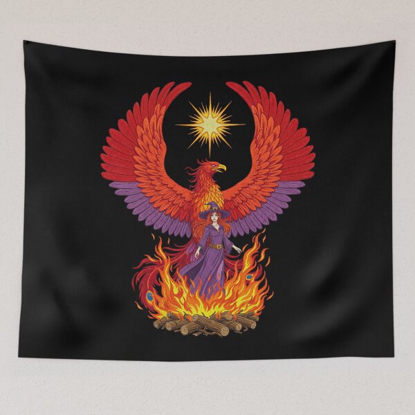 Item preview, Witch with Rising Phoenix Fantasy designed and sold by TeeARTHY.
