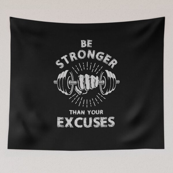 Item preview, Be Stronger Than Excuses Gym Motivation Dumbbell designed and sold by redwolf92.
