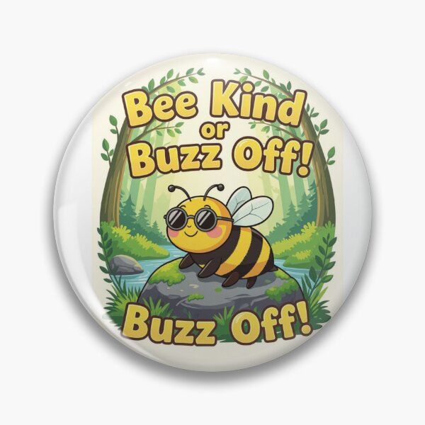 Item preview, Bee Kind or Buzz Off! - Cool forest bee designed and sold by BuzzyRush.