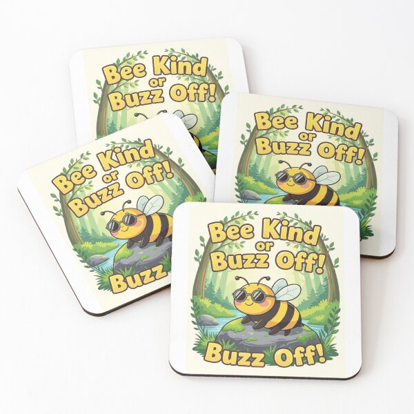 Item preview, Bee Kind or Buzz Off! - Cool forest bee designed and sold by BuzzyRush.