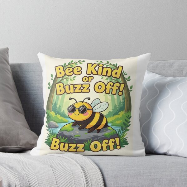 Item preview, Bee Kind or Buzz Off! - Cool forest bee designed and sold by BuzzyRush.